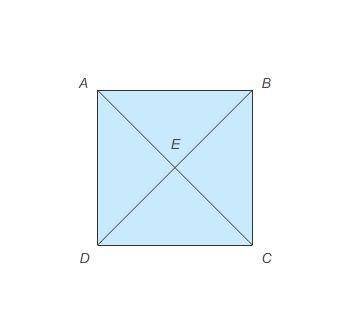 Quadrilateral ABCD is a square and the length of BD¯¯¯¯¯ is 10 cm. What is the length of AE¯¯¯¯¯ ?