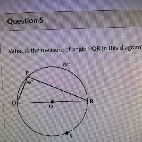 What is the measure of angle PQR in this diagram?