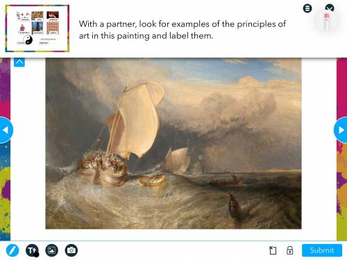 How did Turner muse these principles of art to create a certain feeling or effect in his artwork?