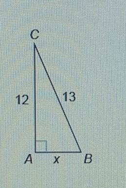 What's the length of side AB in ∆ABC shown? A. 5 B. √313 C. 6 D. √15