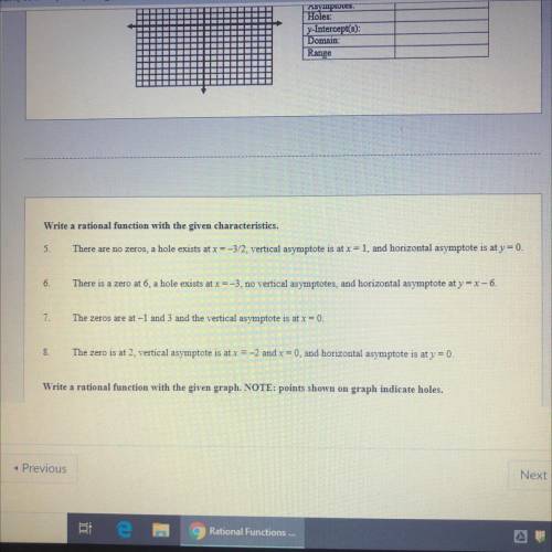 Please help. I need to write rational functions
