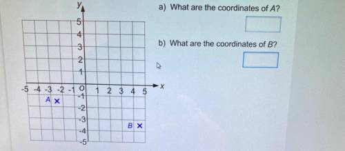 A) What are the coordinates of A?
b) What are the coordinates of B?