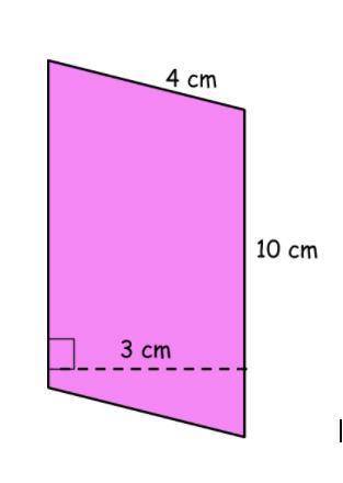 Find the area of the parallelogram. pick one of these

30 sq cm
40 sq cm
12 sq cm
17 sq cm