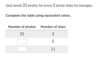 Jack needs 22 pirates for every 2 pirate ships he manages.