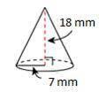 What is the volume of the cone pictured? (Use 3.14 for.)

2,373.84 mm3
263.76 mm3
2,769.48 mm3
923