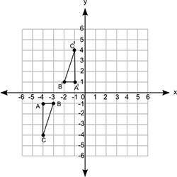 The figure shows two triangles on the coordinate grid:

(image attached)
What set of transformatio