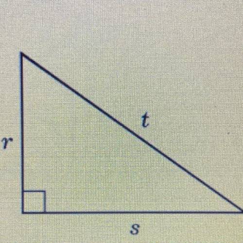 (THIS IS A TEST)

For this triangle? Which statement demonstrated the Pythagorean property 
A. r2