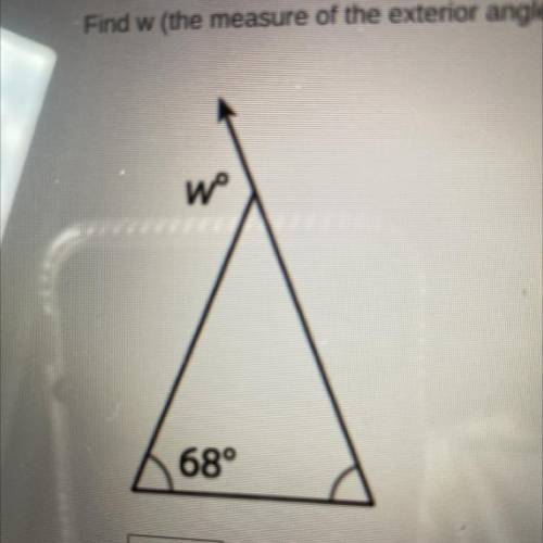 Find w (the measure of the exterior angle).
