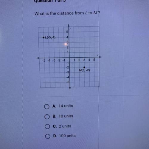 What is the distance from L to M?