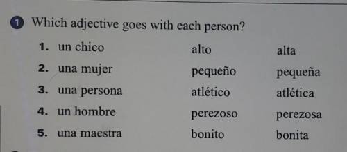 Which adjective goes with each person?