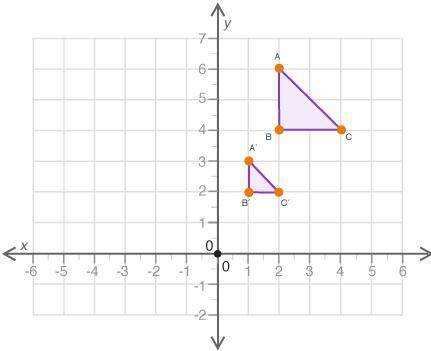 NEED HELP! ITS DUE NOW!

Triangle PQR is transformed to similar triangle P’Q’R’:
What is the scale