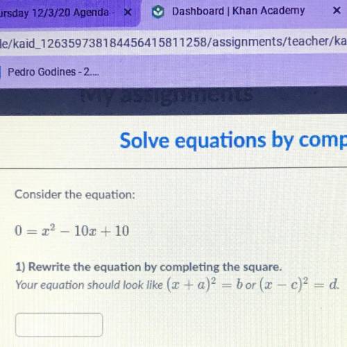 Rewrite the equation by completing the square