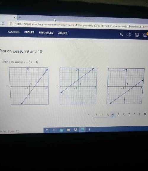 Help Me! ASAP! What is the graph of y= 3/4x-3?