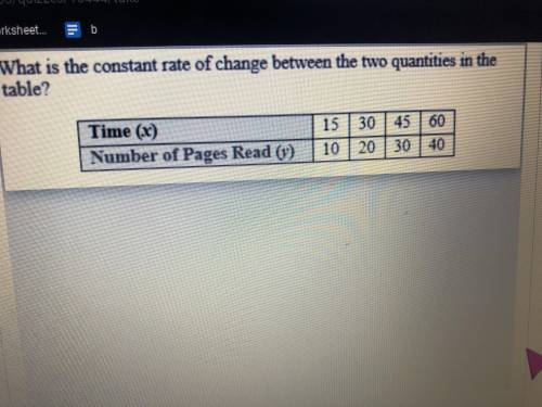 What is the constant rate of change between the two quantities in the table