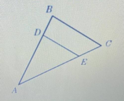In the diagram below, line DE is parallel to line BC. If AD = 8 , AB = 12 , and EC = 5 what would A