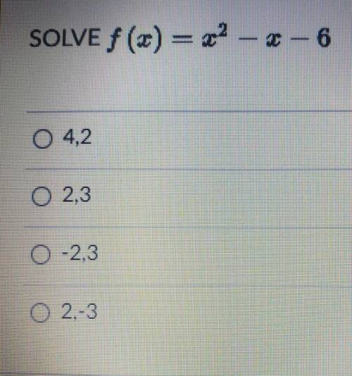 Solve f(x)=x²- x - 6