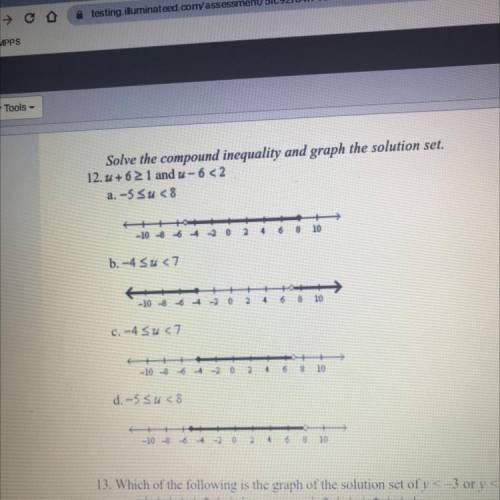 Solve the compound inequality and graph the solution set