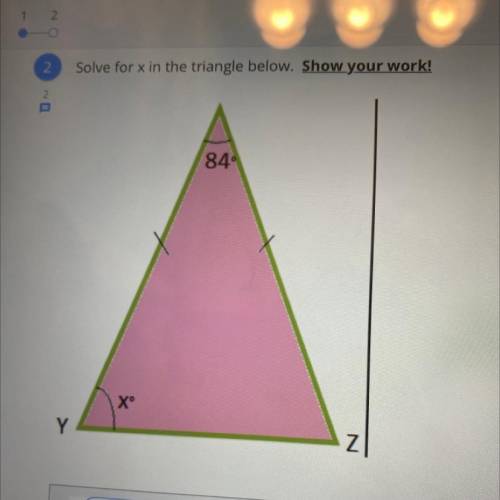 Solve for x in the triangle below. 
Please help me guys please
