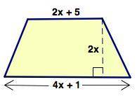 PLEASE HELP!!

The figure shown is a trapezoid. Which expression represents the area of the trapez
