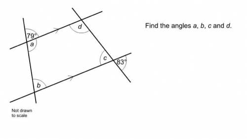 Find the angles a,b,c and d