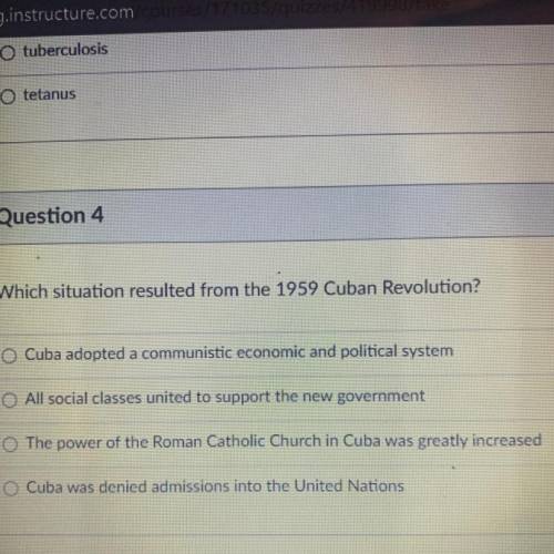 Which situation resulted from the 1959 cuban revolution