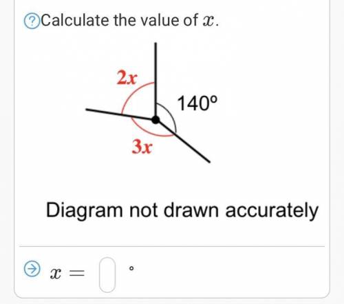Calculate the value of x