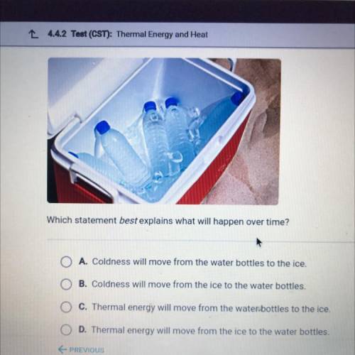 A teacher placed warm water bottles in a cooler filled with ice