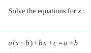 Pls help and solve the equation for x
