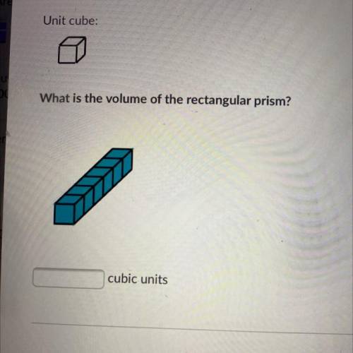 Unit cube:
What is the volume of the rectangular prism?
cubic units