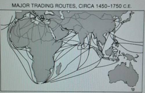 The expansion of trade routes along the coast of Africa as shown on map 2 was most directly facilit