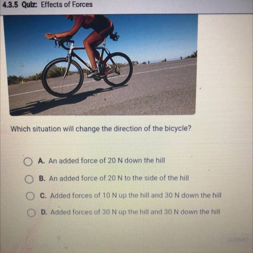 Which situation will change the direction of the bicycle?