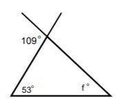 What is the degree measure of f?A) 37°B) 53°C) 56°D) 71°