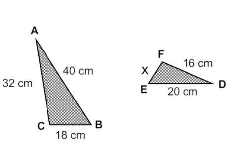 What is the perimeter of triangle DEF?
Answer choices: 
90 cm
40 cm
45 cm
9 cm