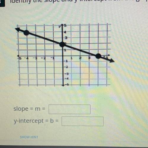 Identify the slope and y-intercept from the graph.
PLEASE HELP !!!