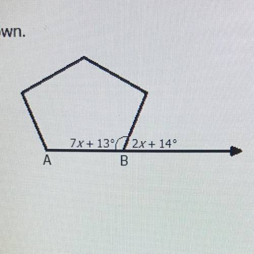 Select all the correct answers. The base of a pentagon lies on ray AB as shown.

Determine which s