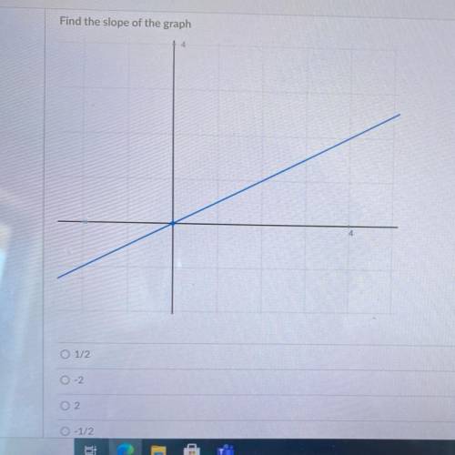 Find the slope of the graph

please help i need this as soon as possible!
will mark branliest!!
