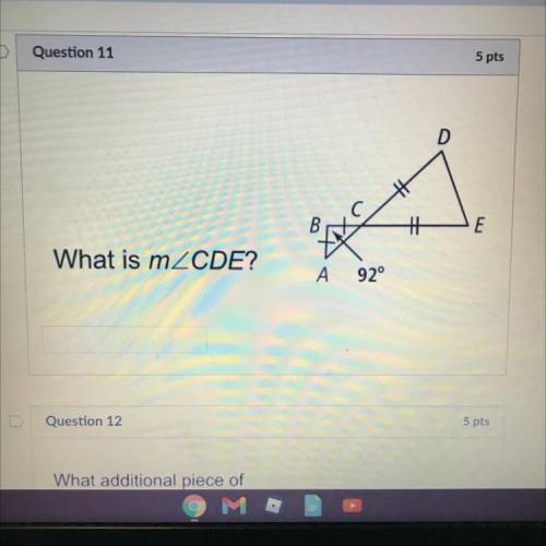 What is M angle CDE?