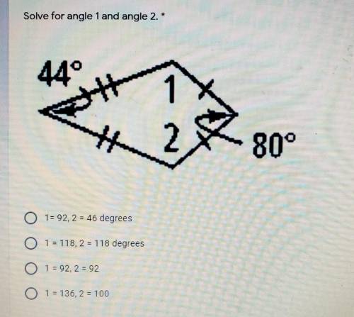 How do i solve for angle 1 and 2?