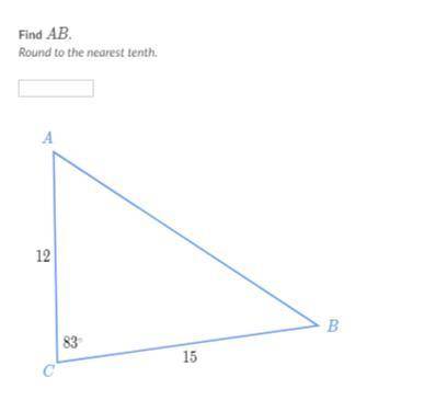 Find AB
Round to the nearest tenth.
