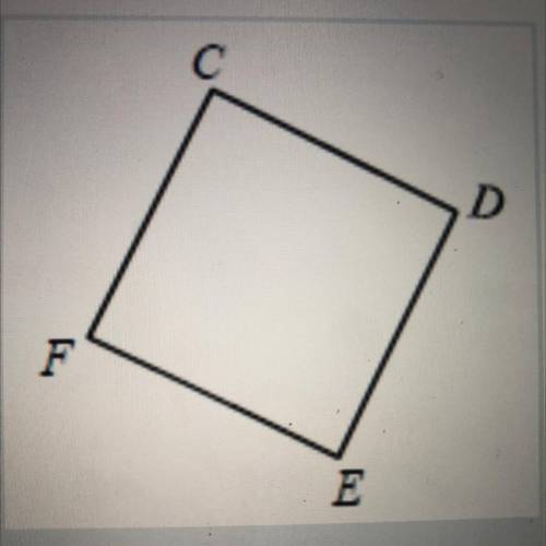 In quadrilateral CDEF, if the slope is FC is 5/2, what must be the slope of CD be in order for CDEF