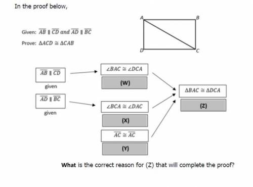 What is the correct reason for (z) that will show proof.
