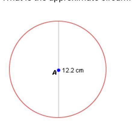 What is the approximate circumference of the circle shown below ? A^ 12.2 cn O A. 76.6 cm B. 48.8 c