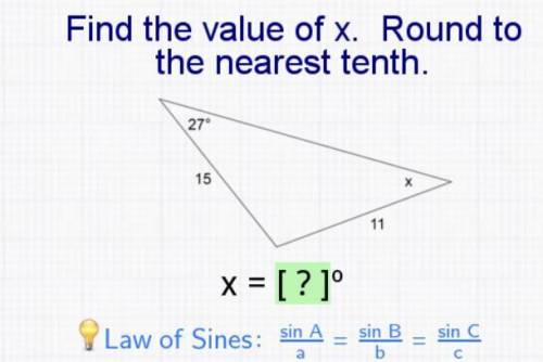 Find the value of x and round to the nearest tenth.