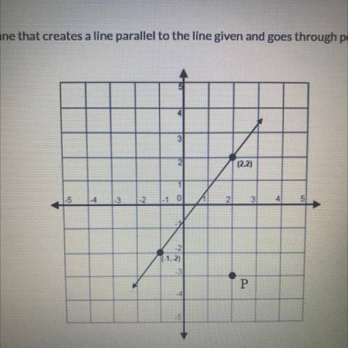 click the integer point on the coordinate plane that creates a line parallel to the line given and