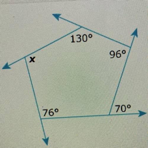 Determine the value of x in the pentagon shown below.