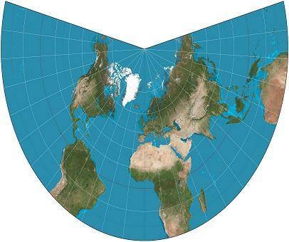 The image shows a projection map.

Which type of map is this? flat model, Mercator projectionflat