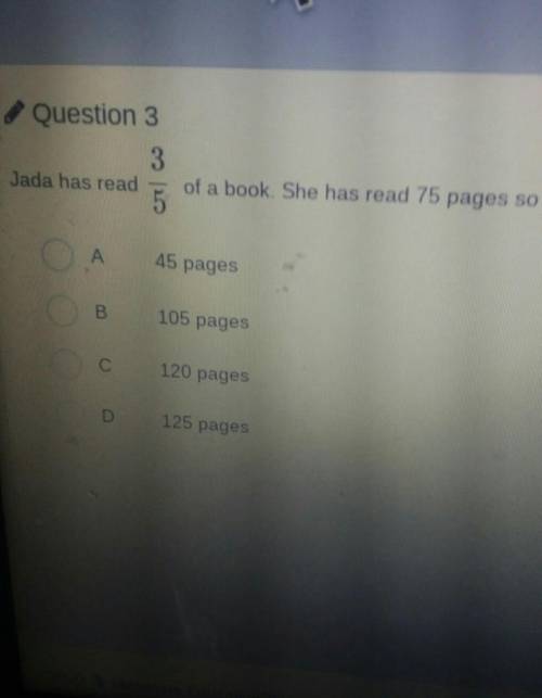 Jada has read of a book. She has read 75 pages so far. How many pages are in the whole book?
