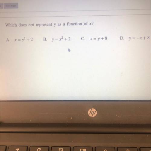 Which does not represent y as a function of x
