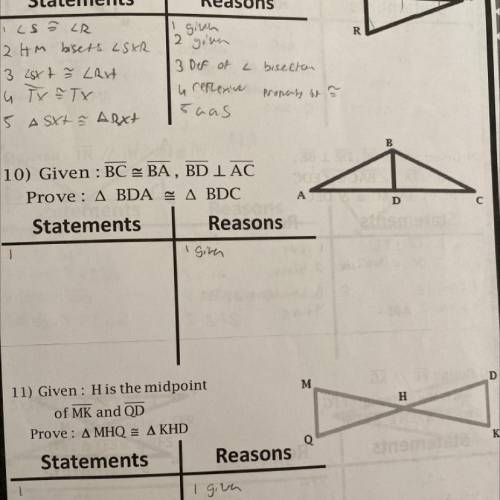 HELP PLS NUMBER 10!!
Given : BC = BA, BD | AC
Prove: Triangle BDA~ Triangle BDC
