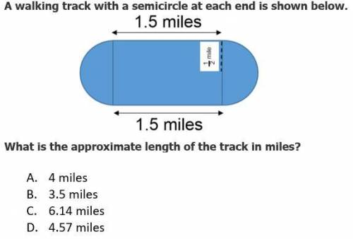 What is the approximate length of the track in miles?

A: 4 miles
B: 3.5 miles
C: 6.14 miles 
D: 4